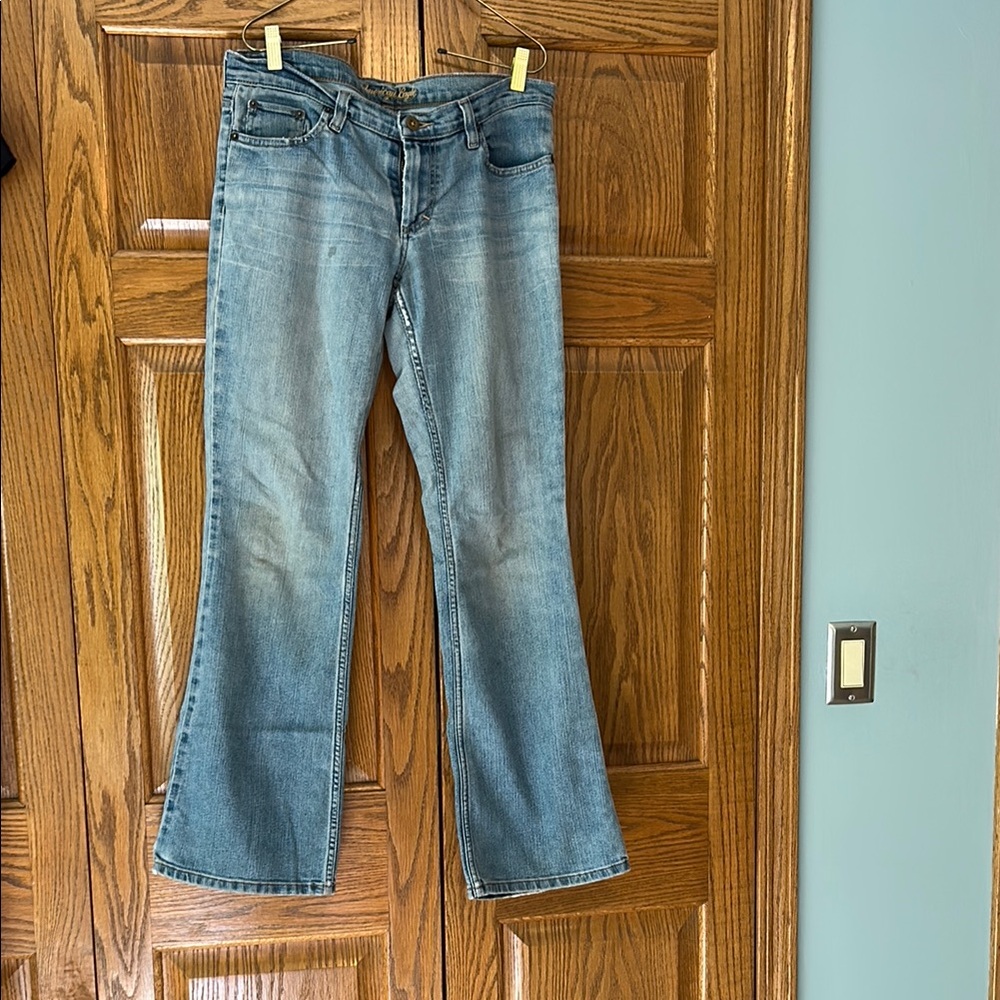Vintage American Eagle Outfitters Blue Flare Wide Leg Denim